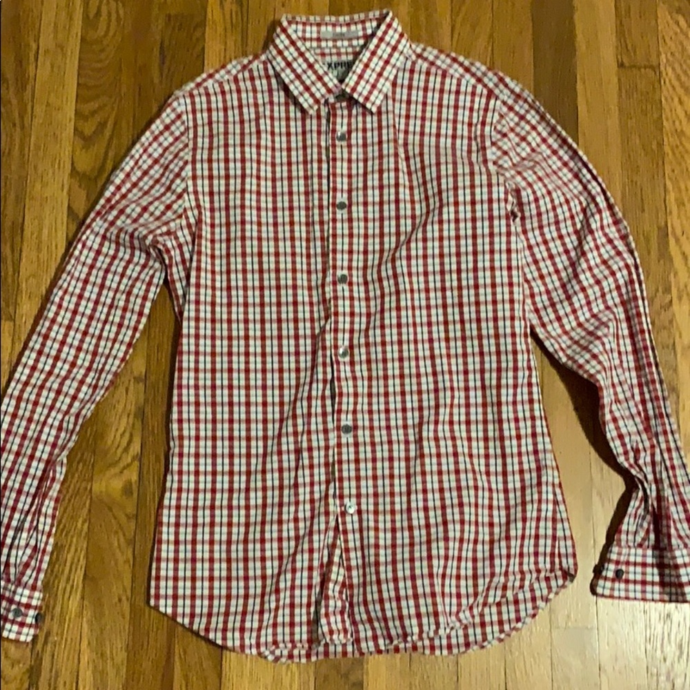 Red plaid long sleeve shirt